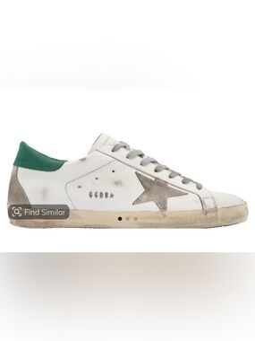 Golden Goose White Leather Sneaker with Silver Star